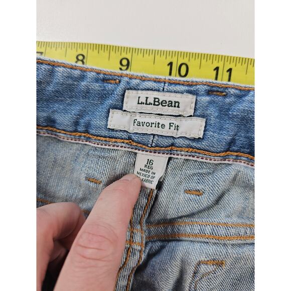 Ll bean favorite fit 16 Reg blue jeans light wash High rise casual everyday ^ - Picture 5 of 8